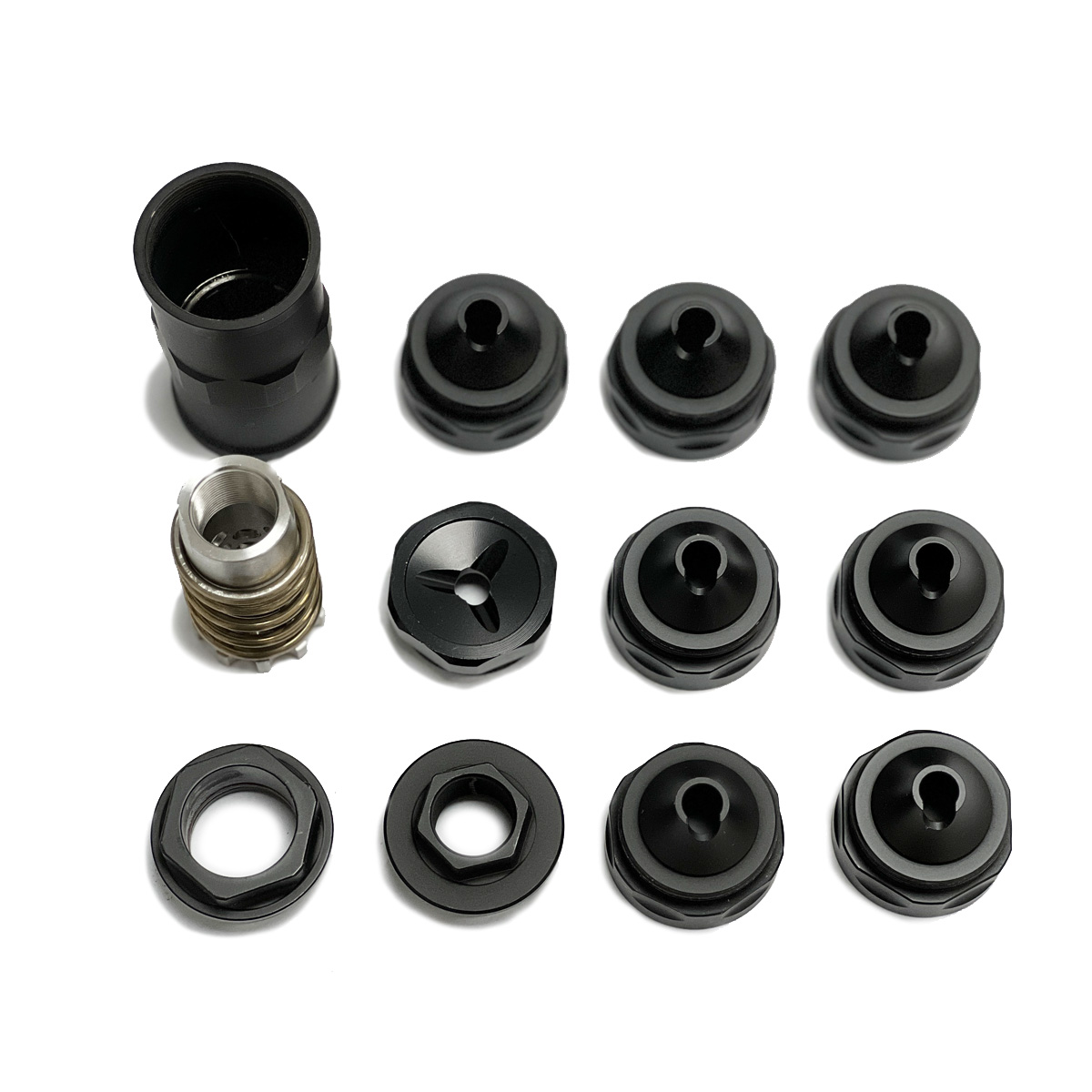 VitoWhisper 6.6 inch Modular Solvent Trap Stainless Steel suppressor silencer with 7 cups
